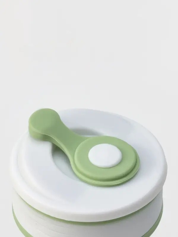 Стакан складной с крышкой Доляна &laquo;С собой&raquo;, 350 мл, 8.5&times;14 см, фисташковый