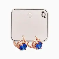 Серьги со стразами &laquo;Эдель&raquo;, кружок, ярко-синие в золоте