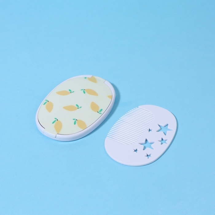 Зеркало складное «Лимон», с расчёской, 6,5 × 9,5 см Зеркало складное «Лимон», с расчёской, 6,5 × 9,5 см