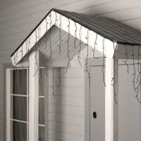 Гирлянда &laquo;Бахрома&raquo; 4&times;0.6 м, IP44, тёмная нить, 180 LED, свечение синее, 8 режимов, 220 В