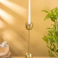 Подсвечник "Факел" алюминий 38 см, цв. золото