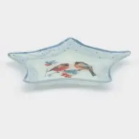 Блюдо сервировочное звезда "Снегири на ветке" 19,5 см