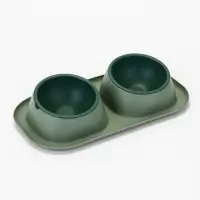 Миска для животных &laquo;Дубль Мини&raquo;, 200 мл, покрытие софт-тач, пластик, цвет изумруд