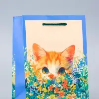 Пакет подарочный ламинированный &laquo;Котик&raquo; 11.5&times;14.5&times;6.5 см