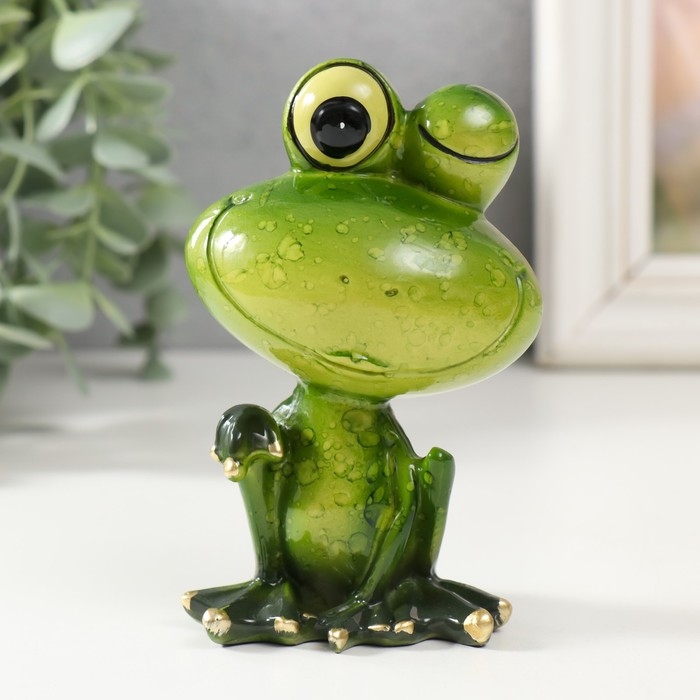 Сувенир полистоун лак Сувенир полистоун лак "Лягушонок подмигивает" 7х5х10,5 см