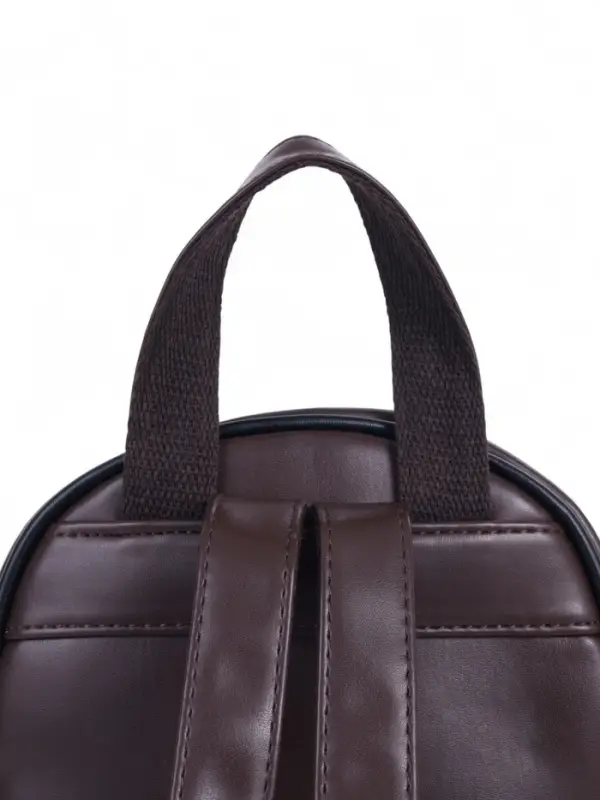 Рюкзак-мини женский на молнии, с карманом, размер 21&times;12&times;27 см, коричневый