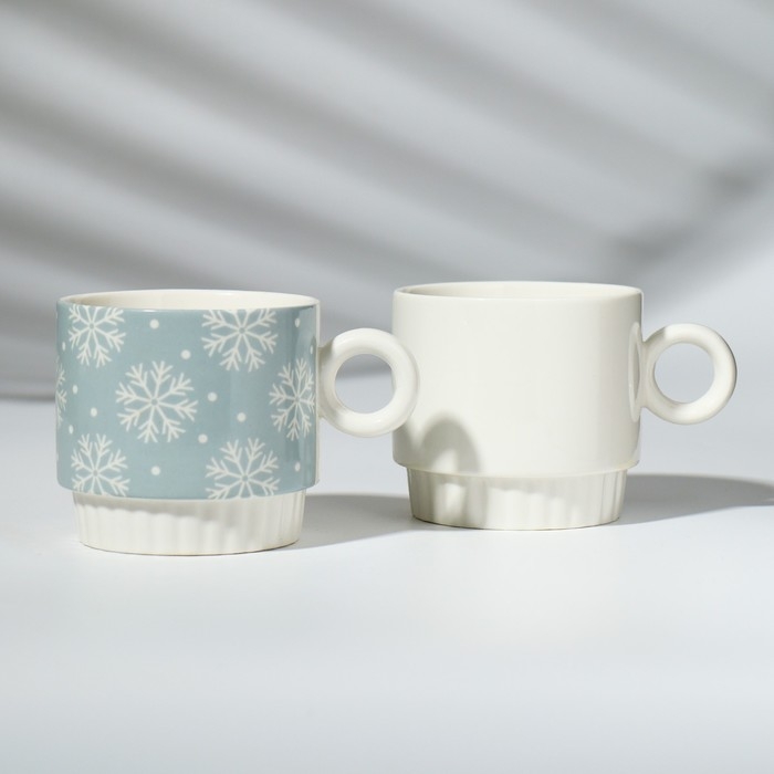 Новый год. Набор кружек из керамики «Время чудес!», 250 мл, 2 шт Новый год. Набор кружек из керамики «Время чудес!», 250 мл, 2 шт