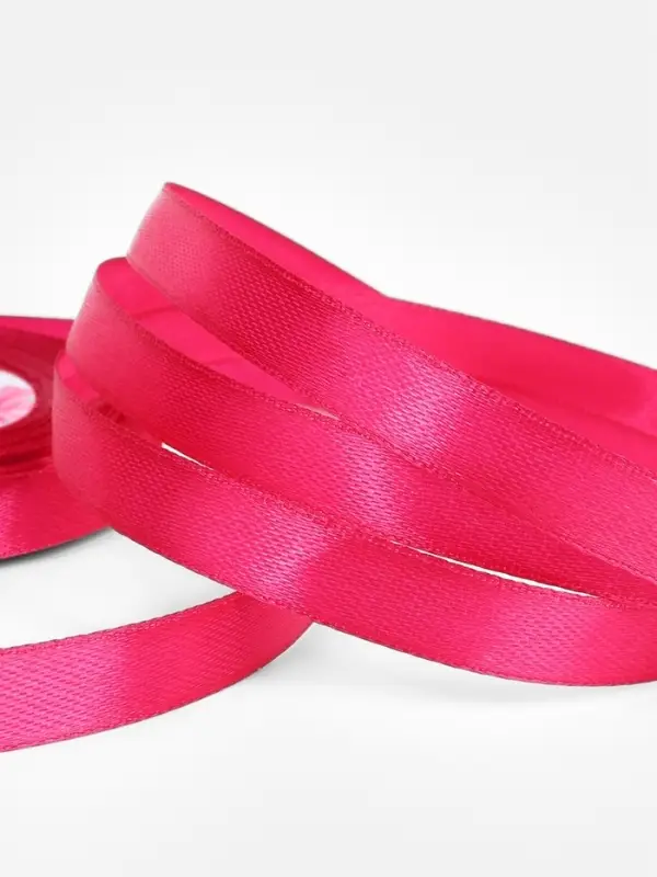 Лента атласная, 10 мм, 23±1 м, ярко-розовая Лента атласная, 10 мм, 23±1 м, ярко-розовая