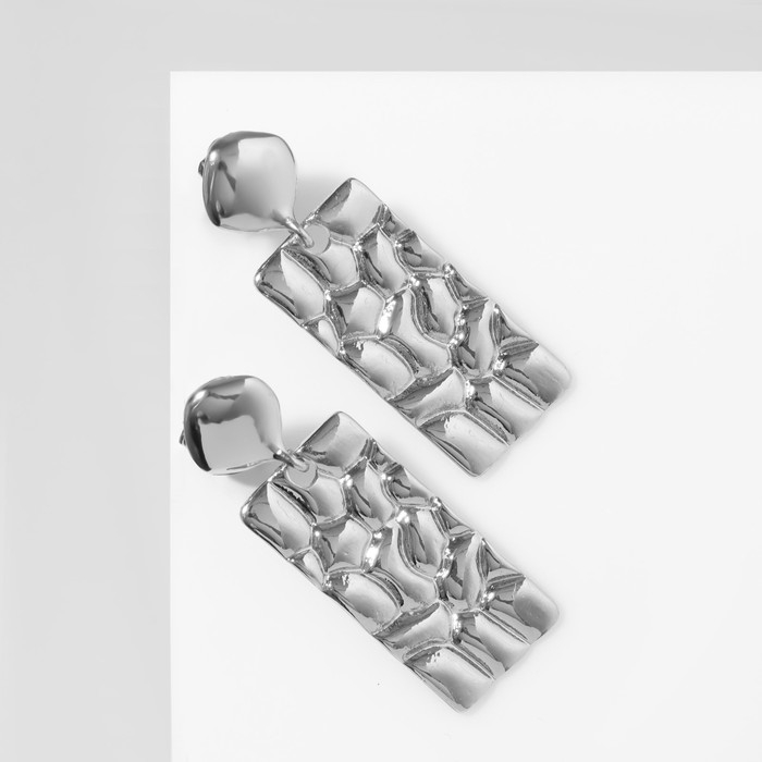 Клипсы висячие «Лёгкость» пластина, цвет серебро Клипсы висячие «Лёгкость» пластина, цвет серебро