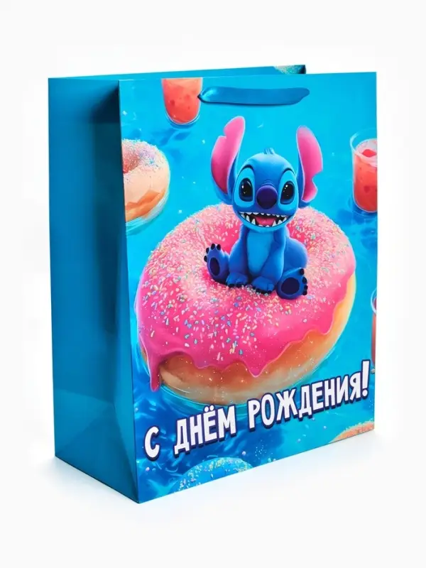 Пакет подарочный детский &laquo;Стич&raquo;, XL 40&times;49&times;19 см