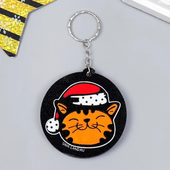 Брелок EVA Брелок EVA "Рыжий котик в новогоднем колпаке" 6х5,7 см