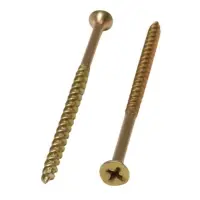 Саморез 4.2&times;89(90) мм ТУНДРА PREMIUM, потай, крупная резьба, шлиц PH, желтый цинк, 1 кг