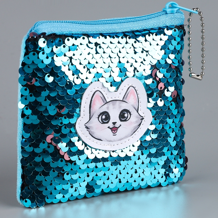 Кошелёк с пайетками антистресс «Волшебный котик»