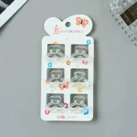 Крабики для волос Выбражулька &laquo;Аванти&raquo;, сердце двойное, 2.5 см, набор 6 шт., прозрачные