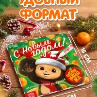 Многоразовая раскраска &laquo;С Новым годом!&raquo;, + 5 маркеров, Чебурашка
