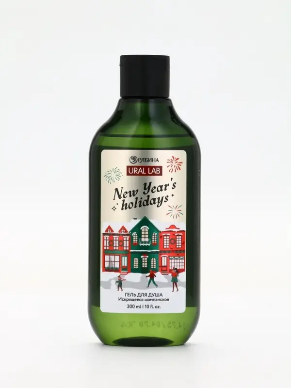 Подарочный набор Happy New Year: гель для душа, мочалка и термостакан, аромат шампанское, URAL LAB Подарочный набор Happy New Year: гель для душа, мочалка и термостакан, аромат шампанское, URAL LAB