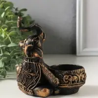 Подсвечник на 1 свечу &laquo;Слон с чашей&raquo;, 12&times;12&times;8 см, под бронзу винтаж