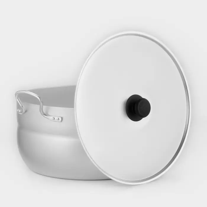 Кастрюля, 10 л, d=30 см, с крышкой, штампованный алюминий, серебристая