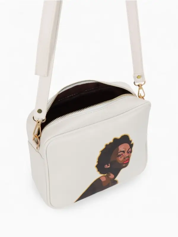 Сумка женская на молнии TEXTURA, 22&times;8&times;17 см, с цветным принтом, белая