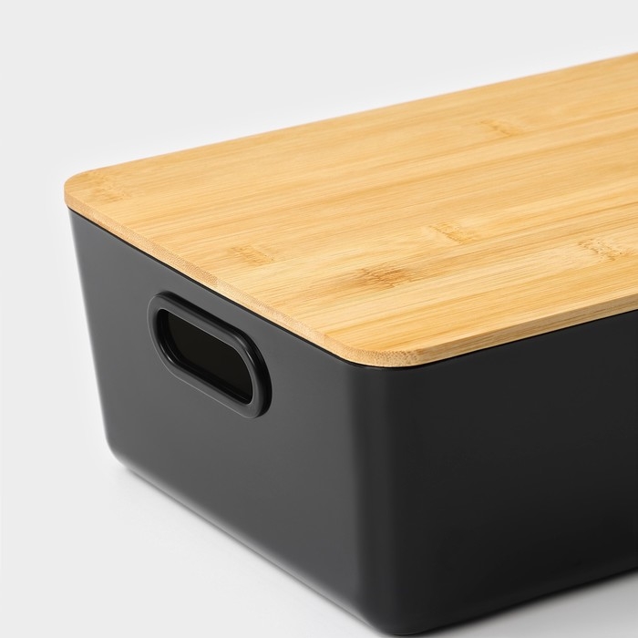 Контейнер для хранения с крышкой LaDо́m «Лаконичность», 29,5×20,3×10,5 см, цвет тёмно - серый Контейнер для хранения с крышкой LaDо́m «Лаконичность», 29,5×20,3×10,5 см, цвет тёмно - серый