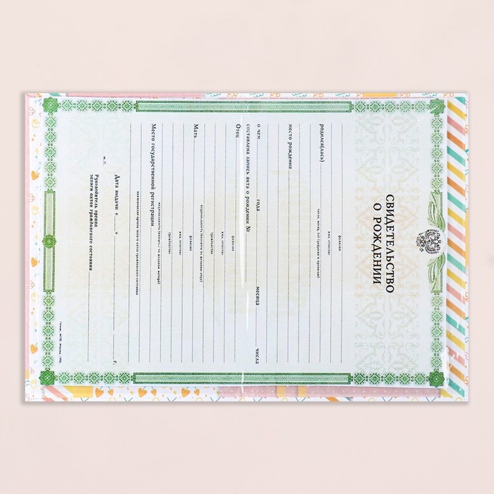 Свидетельство о рождении Свидетельство о рождении "Кролик" тиснение, розовый тон, А5