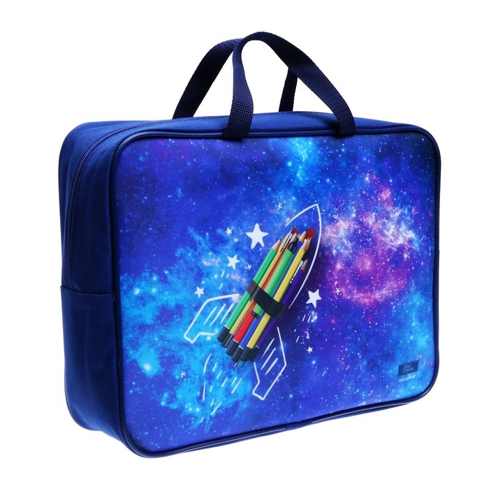 Папка с ручками текстильная А4, 350 х 270 х 100 мм, Calligrata TOP Папка с ручками текстильная А4, 350 х 270 х 100 мм, Calligrata TOP "Ракета"