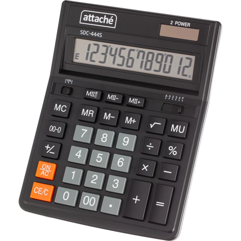 Калькулятор настольный Attache&nbsp; SDC-444S 12-разрядный черный 206х158х33мм