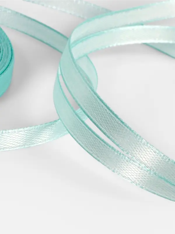 Лента атласная, 6 мм, 23±1 м, голубая №211 Лента атласная, 6 мм, 23±1 м, голубая №211