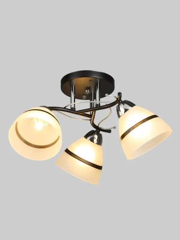 Люстра потолочная BayerLux &laquo;Лайма&raquo;, 3хЕ27, 40 Вт, черно-хромовый, 46&times;46&times;24 см