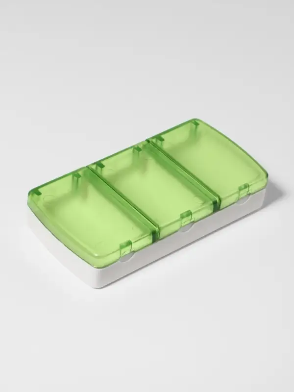 Таблетница, 9.5&times;4.5&times;1.7 см, 3 секции, МИКС