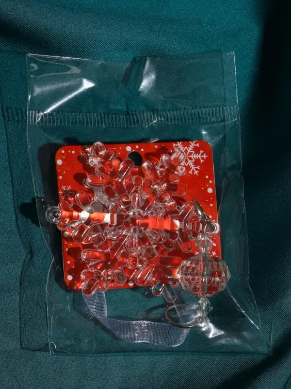 Украшение ёлочное "Льдинка" снежинка, 10х4,5 см, прозрачный