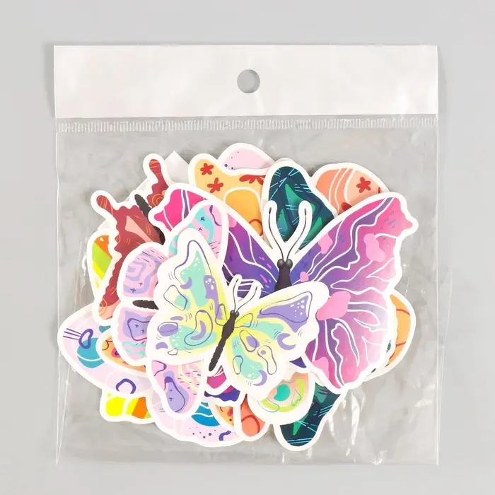 Бабочки картон "Абстракция" набор 12 шт h=4-10 см