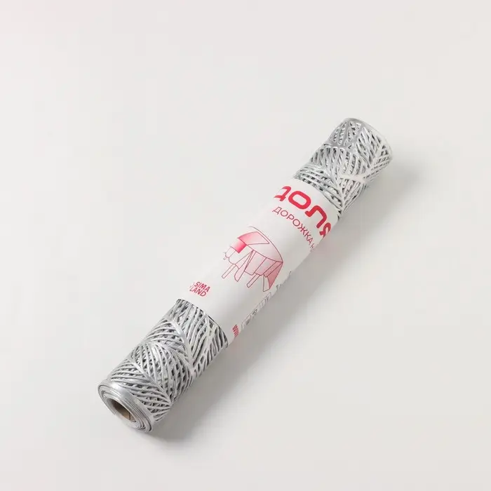 Дорожка на стол Доляна &laquo;Листопад&raquo;, 30&times;150 см, серебряная