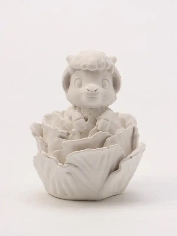 Фигурка декоративная &laquo;Козленок в капусте&raquo;, неокрашенная, 7&times;5&times;5 см, белая