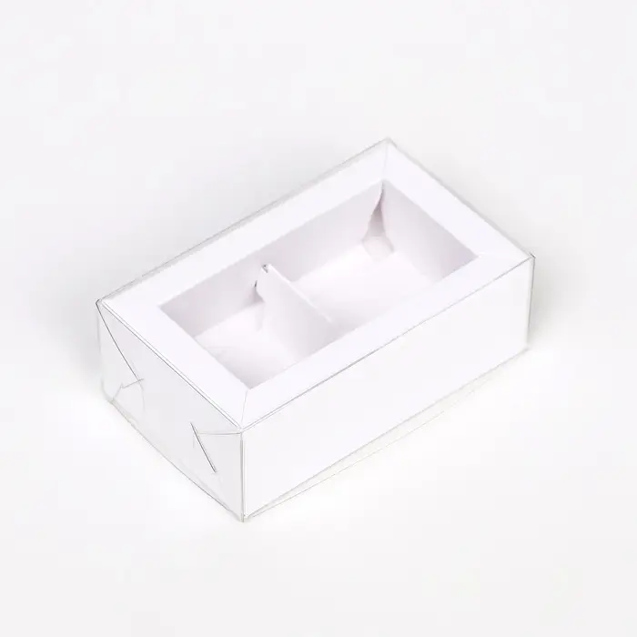 Коробка складная с прозрачной крышкой, 10×6×3.5 см, белая Коробка складная с прозрачной крышкой, 10×6×3.5 см, белая