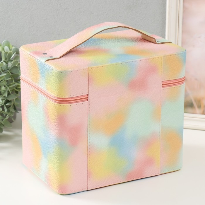 Шкатулка кожзам с зеркалом Шкатулка кожзам с зеркалом "Этажи. Рассвет" 27х18х24 см