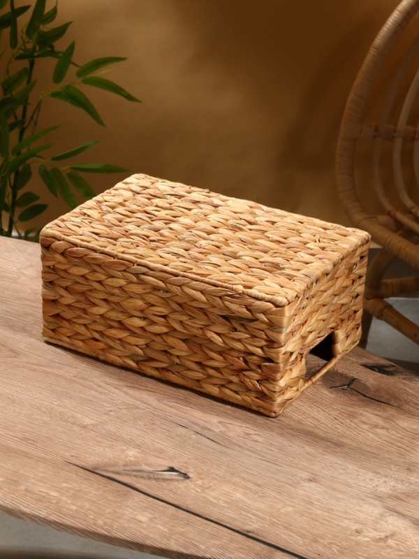 Корзинка прямоугольная, 33х22х14 см, водный гиацинт