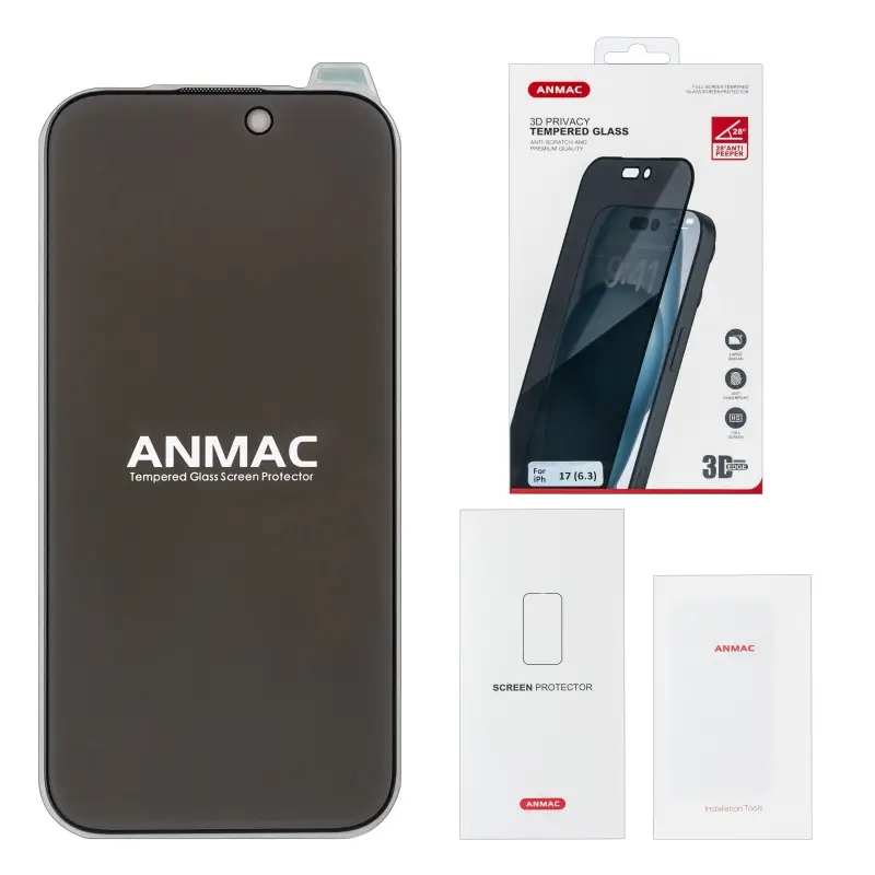Защитное стекло для iPhone 17 ANMAC 3D Privacy с сеточкой Арт. 1137559