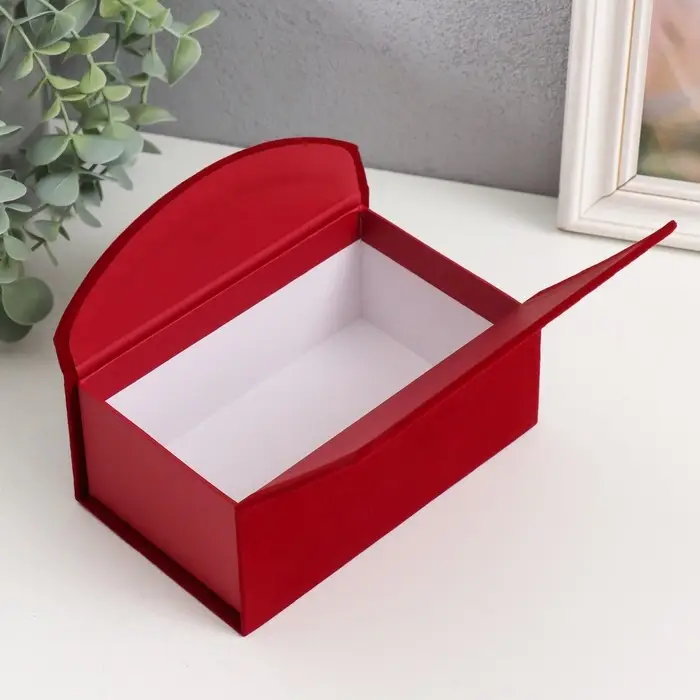 Шкатулка картон "Ромбы. Бордо" 7х16,5х10,5 см