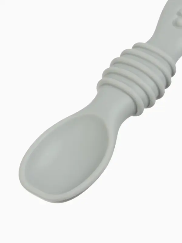 Ложка детская для прикорма, силикон, набор 2 шт., серый M&B