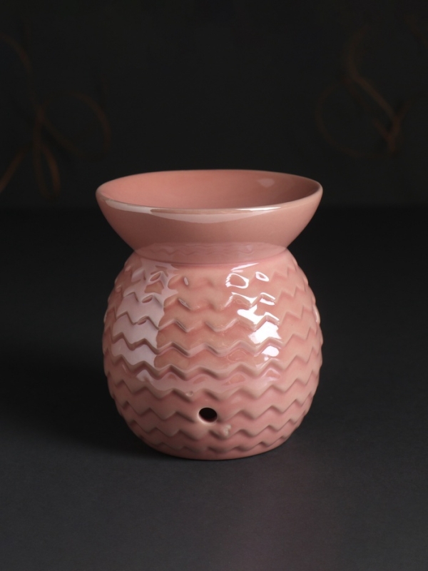 Аромалампа керамика Аромалампа керамика "Волна зигзагами" розовый перламутр 7,5х7,5х9 см