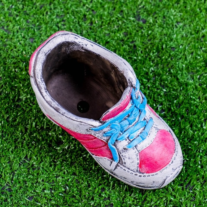 Горшок Горшок "Кроссовок" красно-белое, 16,4*8*10см