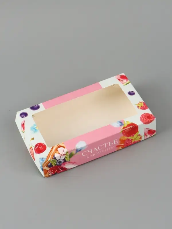Коробка подарочная с окном &laquo;Счастье в моменте&raquo;, 20&times;12&times;4 см, самосборная