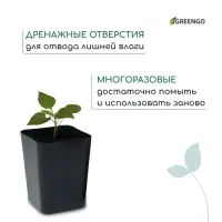 Горшок для рассады, 800 мл, 9&times;9&times;12.5 см, пластик, МИКС, Greengo