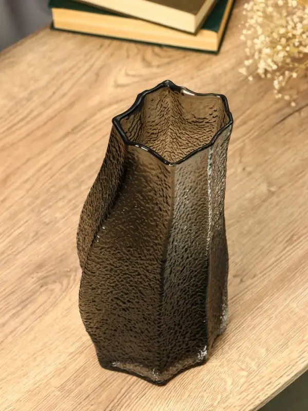 Ваза стекло настольная  Ваза стекло настольная "Дженис" 30х15х9,5 см, серый