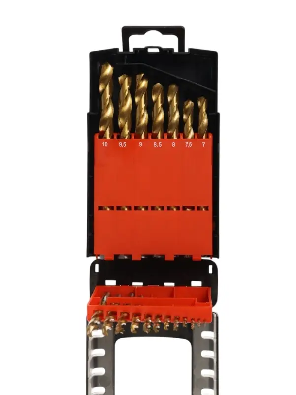 Набор сверл по металлу ТУНДРА, HSS-Tin, цилиндрический хвостовик, 1 - 10 мм, 19 шт.