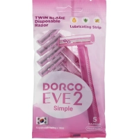 Бритва одноразовая Dorco EVE2 ,2-лез,пл.голов, увл.полос 5шт/уп TG 708РК-5P