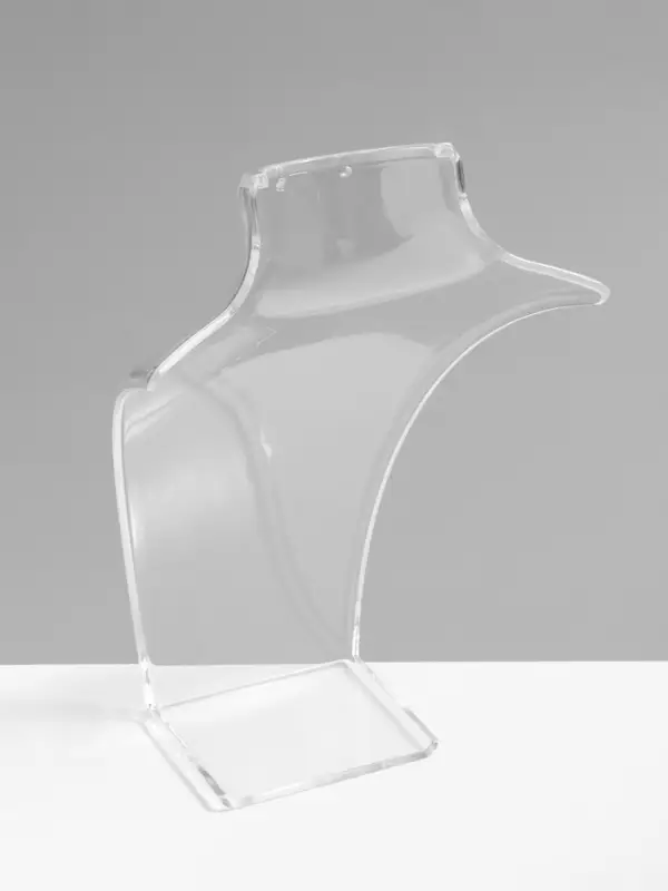 Бюст для украшений с отверстиями для серёжек QF, 13.5&times;10.5&times;20 см, h=20 см, прозрачный, глянцевый