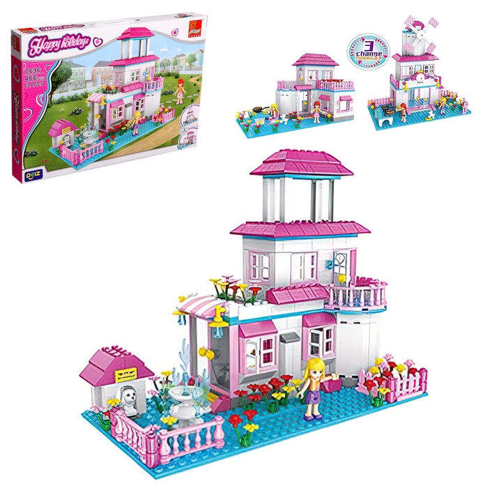 Конструктор Девочки &laquo;Вилла&raquo;, 3 в 1, 466 деталей