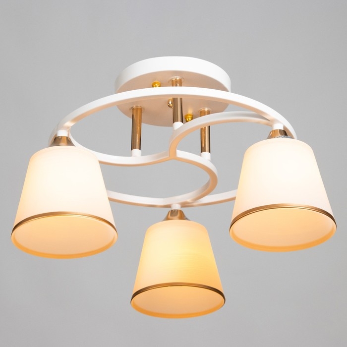 Люстра Люстра "Роуз" 3х40Вт Е27 Белый, золото 42х42х23см